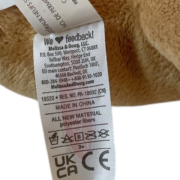 MELISSA & DOUG Plush Smiling Puppy Dog 10" Carmel Brown Soft Stuffed Animal - Picture 10 of 10